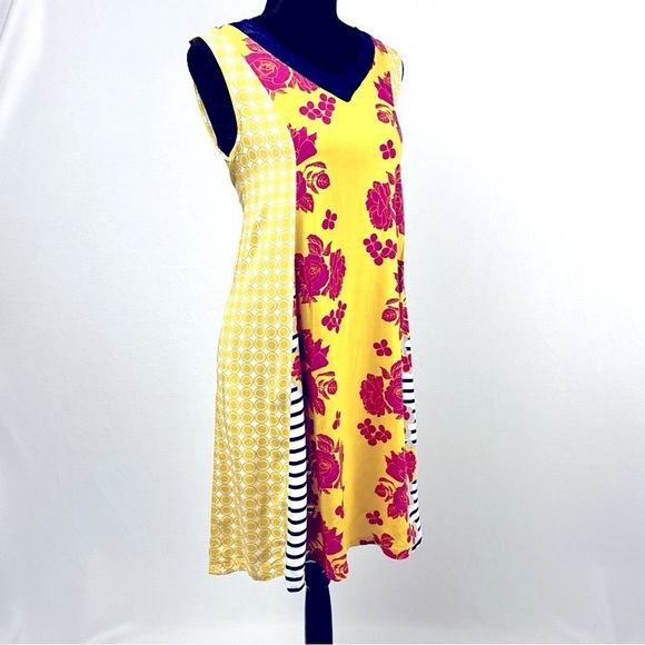 MATILDA JANE | Golden Key Sleeveless Yellow Red Navy White Floral Striped Dress - Picture 2 of 14